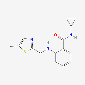 molecular formula C15H17N3OS B6905639 N-cyclopropyl-2-[(5-methyl-1,3-thiazol-2-yl)methylamino]benzamide 