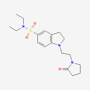 molecular formula C18H27N3O3S B6905655 N,N-diethyl-1-[2-(2-oxopyrrolidin-1-yl)ethyl]-2,3-dihydroindole-5-sulfonamide 