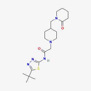 molecular formula C19H31N5O2S B6905661 N-(5-tert-butyl-1,3,4-thiadiazol-2-yl)-2-[4-[(2-oxopiperidin-1-yl)methyl]piperidin-1-yl]acetamide 