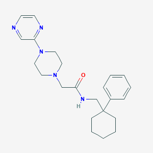 molecular formula C23H31N5O B6905772 N-[(1-phenylcyclohexyl)methyl]-2-(4-pyrazin-2-ylpiperazin-1-yl)acetamide 