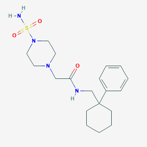 molecular formula C19H30N4O3S B6905788 N-[(1-phenylcyclohexyl)methyl]-2-(4-sulfamoylpiperazin-1-yl)acetamide 