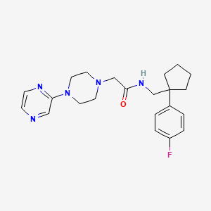 molecular formula C22H28FN5O B6905795 N-[[1-(4-fluorophenyl)cyclopentyl]methyl]-2-(4-pyrazin-2-ylpiperazin-1-yl)acetamide 