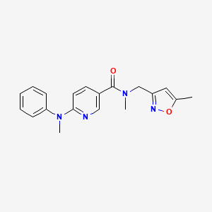 molecular formula C19H20N4O2 B6905809 N-methyl-6-(N-methylanilino)-N-[(5-methyl-1,2-oxazol-3-yl)methyl]pyridine-3-carboxamide 
