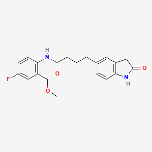 molecular formula C20H21FN2O3 B6905836 N-[4-fluoro-2-(methoxymethyl)phenyl]-4-(2-oxo-1,3-dihydroindol-5-yl)butanamide 