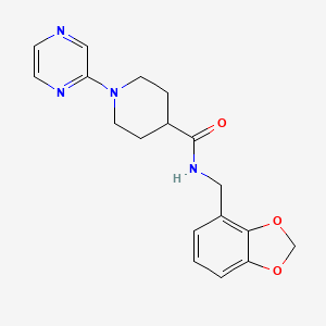 molecular formula C18H20N4O3 B6905876 N-(1,3-benzodioxol-4-ylmethyl)-1-pyrazin-2-ylpiperidine-4-carboxamide 
