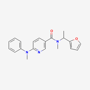 molecular formula C20H21N3O2 B6905884 N-[1-(furan-2-yl)ethyl]-N-methyl-6-(N-methylanilino)pyridine-3-carboxamide 