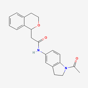 molecular formula C21H22N2O3 B6905927 N-(1-acetyl-2,3-dihydroindol-5-yl)-2-(3,4-dihydro-1H-isochromen-1-yl)acetamide 