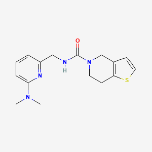 molecular formula C16H20N4OS B6905949 N-[[6-(dimethylamino)pyridin-2-yl]methyl]-6,7-dihydro-4H-thieno[3,2-c]pyridine-5-carboxamide 