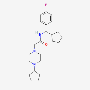 molecular formula C23H34FN3O B6905964 N-[cyclopentyl-(4-fluorophenyl)methyl]-2-(4-cyclopentylpiperazin-1-yl)acetamide 