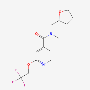 molecular formula C14H17F3N2O3 B6906004 N-methyl-N-(oxolan-2-ylmethyl)-2-(2,2,2-trifluoroethoxy)pyridine-4-carboxamide 