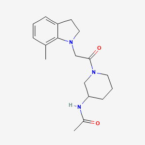 molecular formula C18H25N3O2 B6906017 N-[1-[2-(7-methyl-2,3-dihydroindol-1-yl)acetyl]piperidin-3-yl]acetamide 