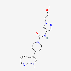 molecular formula C19H24N6O2 B6906024 N-[1-(2-methoxyethyl)pyrazol-4-yl]-4-(1H-pyrrolo[2,3-b]pyridin-3-yl)piperidine-1-carboxamide 