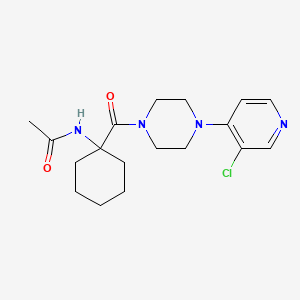 molecular formula C18H25ClN4O2 B6906114 N-[1-[4-(3-chloropyridin-4-yl)piperazine-1-carbonyl]cyclohexyl]acetamide 
