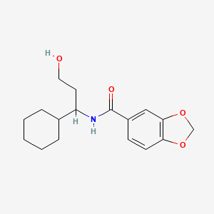 molecular formula C17H23NO4 B6906144 N-(1-cyclohexyl-3-hydroxypropyl)-1,3-benzodioxole-5-carboxamide 