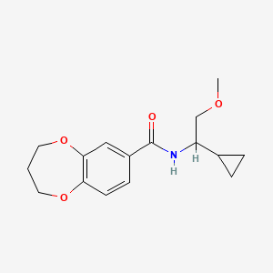 molecular formula C16H21NO4 B6906170 N-(1-cyclopropyl-2-methoxyethyl)-3,4-dihydro-2H-1,5-benzodioxepine-7-carboxamide 