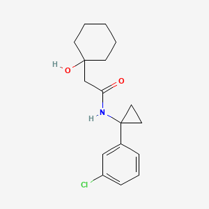 molecular formula C17H22ClNO2 B6906174 N-[1-(3-chlorophenyl)cyclopropyl]-2-(1-hydroxycyclohexyl)acetamide 