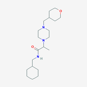 molecular formula C20H37N3O2 B6906213 N-(cyclohexylmethyl)-2-[4-(oxan-4-ylmethyl)piperazin-1-yl]propanamide 