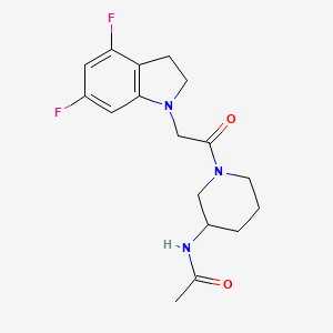 molecular formula C17H21F2N3O2 B6906242 N-[1-[2-(4,6-difluoro-2,3-dihydroindol-1-yl)acetyl]piperidin-3-yl]acetamide 
