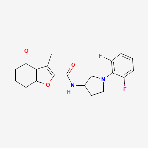 molecular formula C20H20F2N2O3 B6906291 N-[1-(2,6-difluorophenyl)pyrrolidin-3-yl]-3-methyl-4-oxo-6,7-dihydro-5H-1-benzofuran-2-carboxamide 