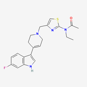 molecular formula C21H23FN4OS B6906322 N-ethyl-N-[4-[[4-(6-fluoro-1H-indol-3-yl)-3,6-dihydro-2H-pyridin-1-yl]methyl]-1,3-thiazol-2-yl]acetamide 