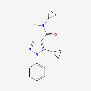 molecular formula C17H19N3O B6906338 N,5-dicyclopropyl-N-methyl-1-phenylpyrazole-4-carboxamide 