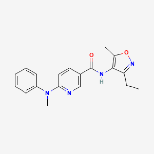 molecular formula C19H20N4O2 B6906349 N-(3-ethyl-5-methyl-1,2-oxazol-4-yl)-6-(N-methylanilino)pyridine-3-carboxamide 