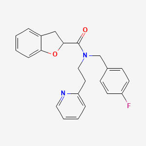 molecular formula C23H21FN2O2 B6906362 N-[(4-fluorophenyl)methyl]-N-(2-pyridin-2-ylethyl)-2,3-dihydro-1-benzofuran-2-carboxamide 