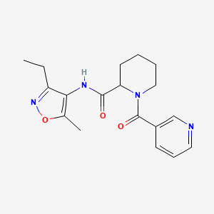 molecular formula C18H22N4O3 B6906367 N-(3-ethyl-5-methyl-1,2-oxazol-4-yl)-1-(pyridine-3-carbonyl)piperidine-2-carboxamide 