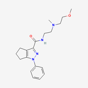 molecular formula C19H26N4O2 B6906506 N-[2-[2-methoxyethyl(methyl)amino]ethyl]-1-phenyl-5,6-dihydro-4H-cyclopenta[c]pyrazole-3-carboxamide 