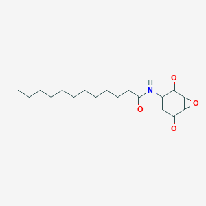 molecular formula C18H27NO4 B069066 N-(2,5-Dioxo-7-oxabicyclo[4.1.0]hept-3-en-3-yl)dodecanamide CAS No. 163972-12-1