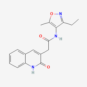 molecular formula C17H17N3O3 B6906603 N-(3-ethyl-5-methyl-1,2-oxazol-4-yl)-2-(2-oxo-1H-quinolin-3-yl)acetamide 