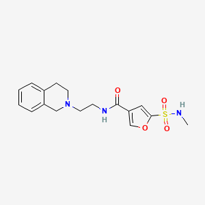 molecular formula C17H21N3O4S B6906648 N-[2-(3,4-dihydro-1H-isoquinolin-2-yl)ethyl]-5-(methylsulfamoyl)furan-3-carboxamide 