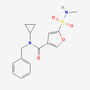 molecular formula C16H18N2O4S B6906682 N-benzyl-N-cyclopropyl-5-(methylsulfamoyl)furan-3-carboxamide 