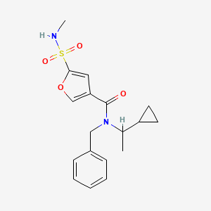 molecular formula C18H22N2O4S B6906685 N-benzyl-N-(1-cyclopropylethyl)-5-(methylsulfamoyl)furan-3-carboxamide 