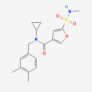 molecular formula C18H22N2O4S B6906696 N-cyclopropyl-N-[(3,4-dimethylphenyl)methyl]-5-(methylsulfamoyl)furan-3-carboxamide 