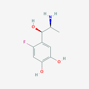 molecular formula C9H12FNO3 B069067 4-[(1R,2S)-2-Amino-1-hydroxypropyl]-5-fluorobenzene-1,2-diol CAS No. 179899-84-4