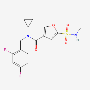 molecular formula C16H16F2N2O4S B6906731 N-cyclopropyl-N-[(2,4-difluorophenyl)methyl]-5-(methylsulfamoyl)furan-3-carboxamide 
