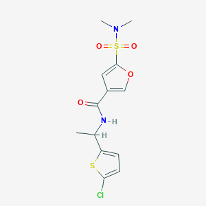 molecular formula C13H15ClN2O4S2 B6906739 N-[1-(5-chlorothiophen-2-yl)ethyl]-5-(dimethylsulfamoyl)furan-3-carboxamide 