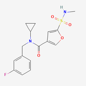 molecular formula C16H17FN2O4S B6906745 N-cyclopropyl-N-[(3-fluorophenyl)methyl]-5-(methylsulfamoyl)furan-3-carboxamide 