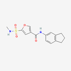 molecular formula C15H16N2O4S B6906778 N-(2,3-dihydro-1H-inden-5-yl)-5-(methylsulfamoyl)furan-3-carboxamide 