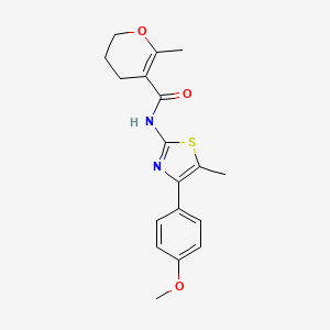 molecular formula C18H20N2O3S B6906790 N-[4-(4-methoxyphenyl)-5-methyl-1,3-thiazol-2-yl]-6-methyl-3,4-dihydro-2H-pyran-5-carboxamide 
