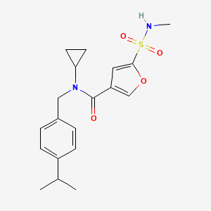 molecular formula C19H24N2O4S B6906808 N-cyclopropyl-5-(methylsulfamoyl)-N-[(4-propan-2-ylphenyl)methyl]furan-3-carboxamide 