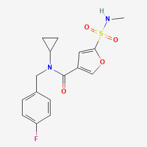 molecular formula C16H17FN2O4S B6906811 N-cyclopropyl-N-[(4-fluorophenyl)methyl]-5-(methylsulfamoyl)furan-3-carboxamide 