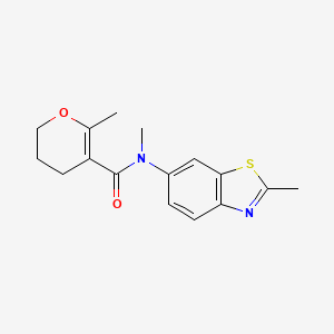 molecular formula C16H18N2O2S B6906819 N,6-dimethyl-N-(2-methyl-1,3-benzothiazol-6-yl)-3,4-dihydro-2H-pyran-5-carboxamide 
