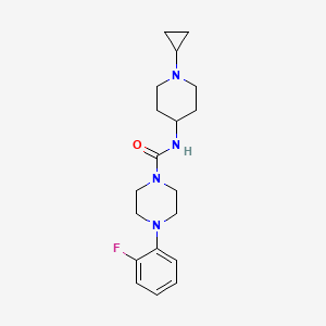 molecular formula C19H27FN4O B6906957 N-(1-cyclopropylpiperidin-4-yl)-4-(2-fluorophenyl)piperazine-1-carboxamide 