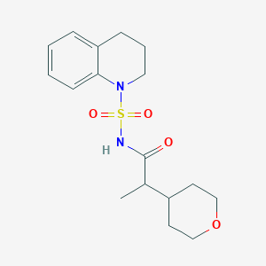molecular formula C17H24N2O4S B6906994 N-(3,4-dihydro-2H-quinolin-1-ylsulfonyl)-2-(oxan-4-yl)propanamide 