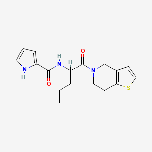 molecular formula C17H21N3O2S B6907079 N-[1-(6,7-dihydro-4H-thieno[3,2-c]pyridin-5-yl)-1-oxopentan-2-yl]-1H-pyrrole-2-carboxamide 