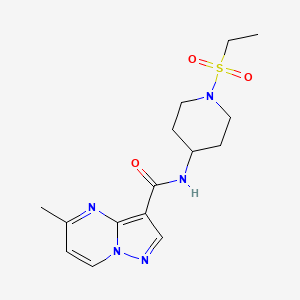 molecular formula C15H21N5O3S B6907112 N-(1-ethylsulfonylpiperidin-4-yl)-5-methylpyrazolo[1,5-a]pyrimidine-3-carboxamide 