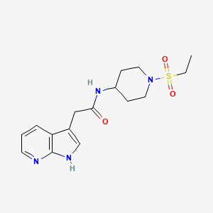molecular formula C16H22N4O3S B6907128 N-(1-ethylsulfonylpiperidin-4-yl)-2-(1H-pyrrolo[2,3-b]pyridin-3-yl)acetamide 