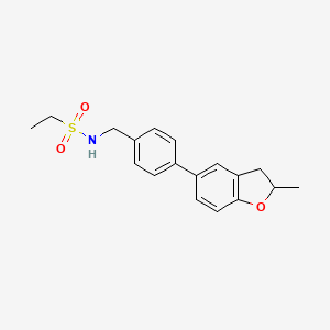 molecular formula C18H21NO3S B6907171 N-[[4-(2-methyl-2,3-dihydro-1-benzofuran-5-yl)phenyl]methyl]ethanesulfonamide 